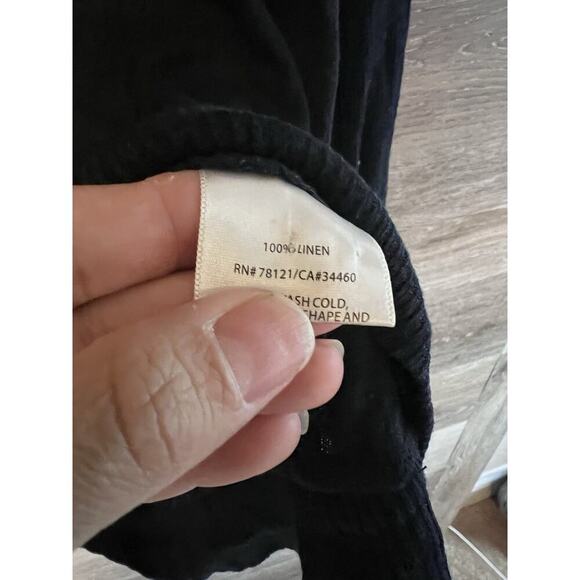 EILEEN FISHER Medium 100% Linen long sleeve Womens T-Shirt Top Chartreuse Blue - Picture 5 of 10